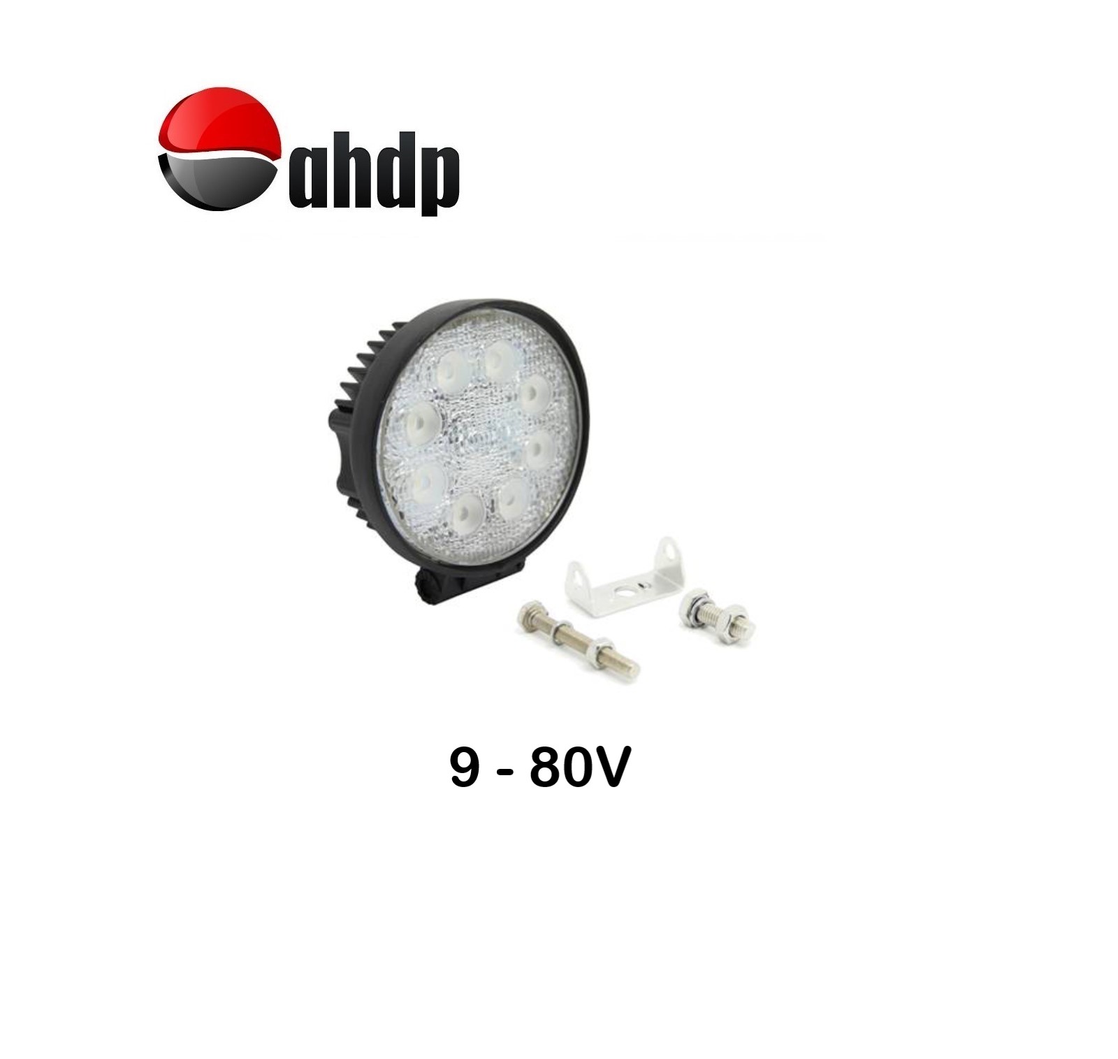 WORK LIGHT ASSY LED ROUND SHAPE 9-80V AFT - AP02WLR0980