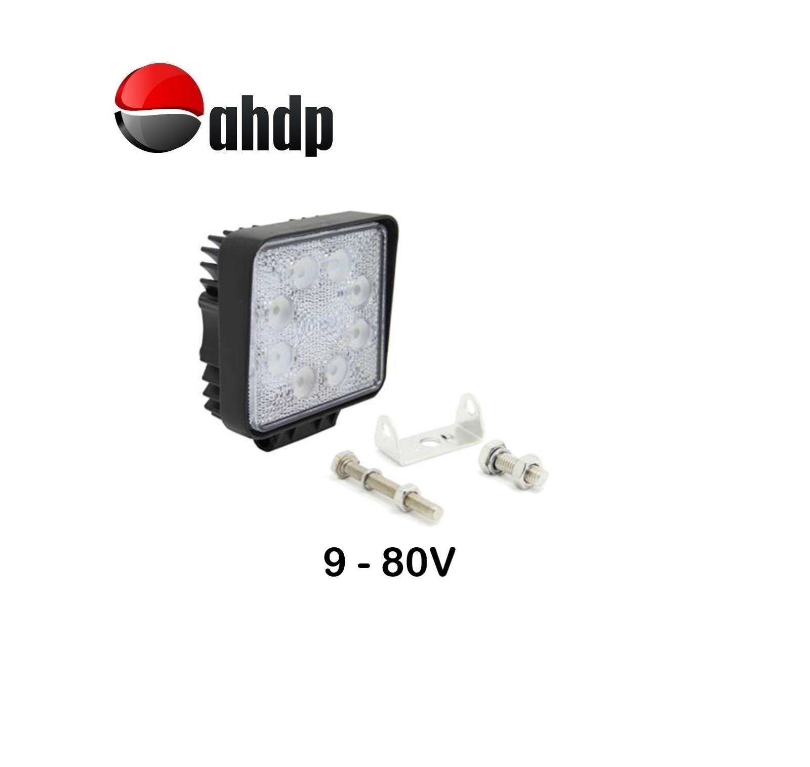 WORK LIGHT ASSY LED SQUARE SHAPE 9-80V AFT - AP02WLS0980