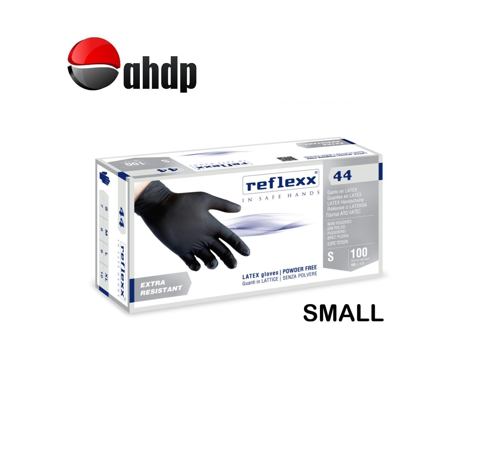 LATEX GLOVES POWDER FREE 100 PCS BOX SMALL BLACK - AP34-LG1001SB