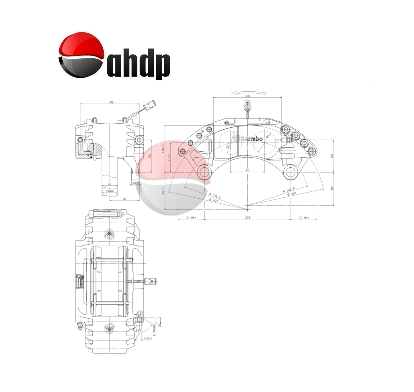 HYDRAULIC CALIPER BRAKE P 4 x 60 - BR0420537023