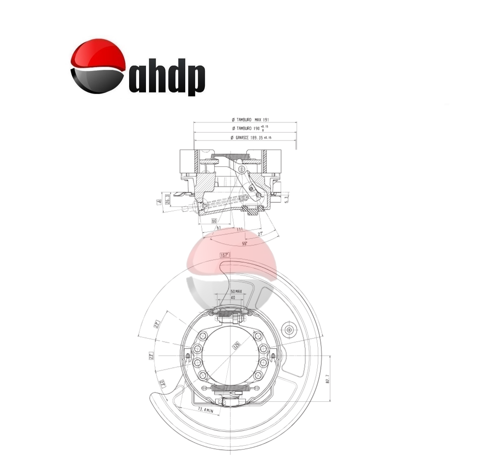 DRUM BRAKE D.I.H Ø 190 - BR0422770415