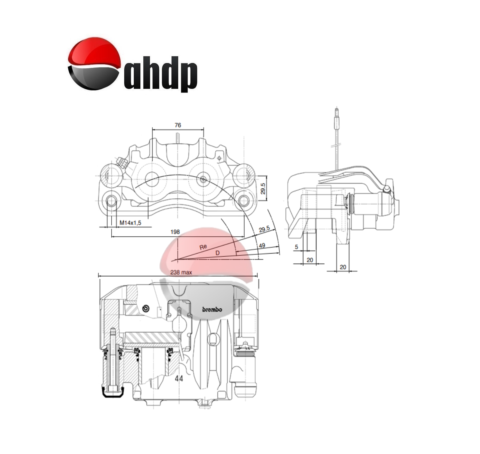 HYDRAULIC CALIPER REAR AXLE - BR0422777586