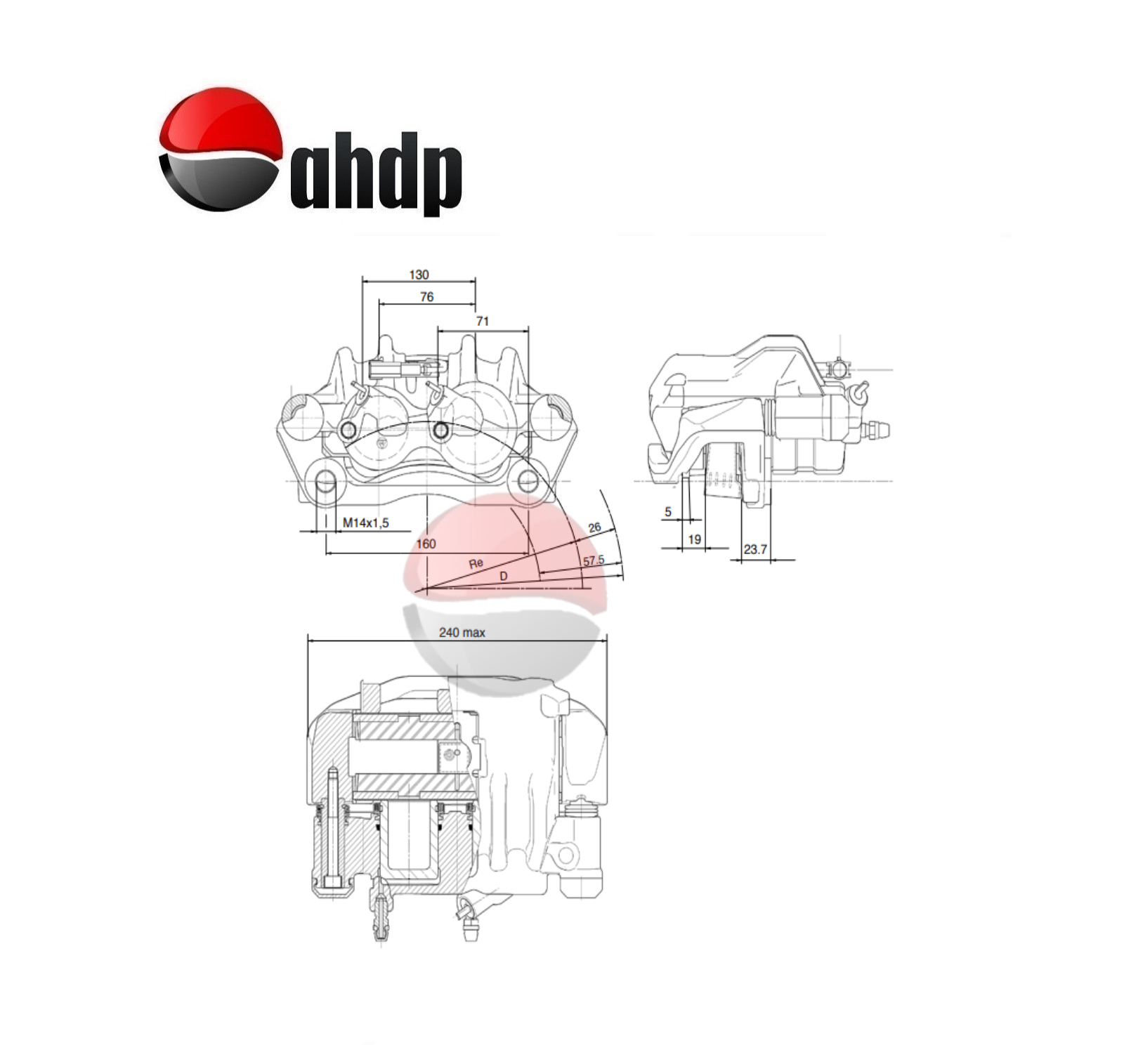 HYDRAULIC BRAKE CALIPER - BR0422814875