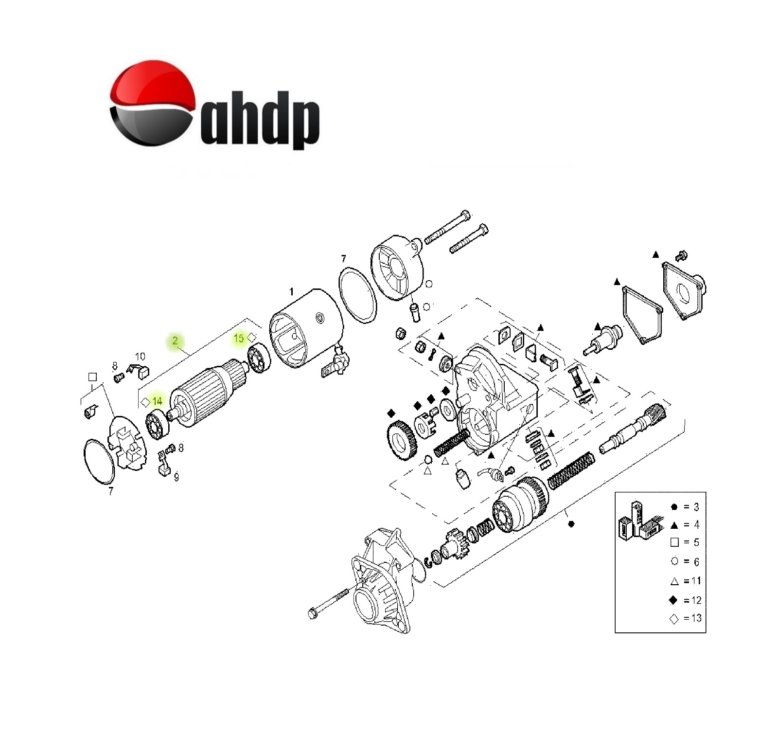 ARMATURE REPAIR KIT W/BEARINGS IVECO - IV0242471439