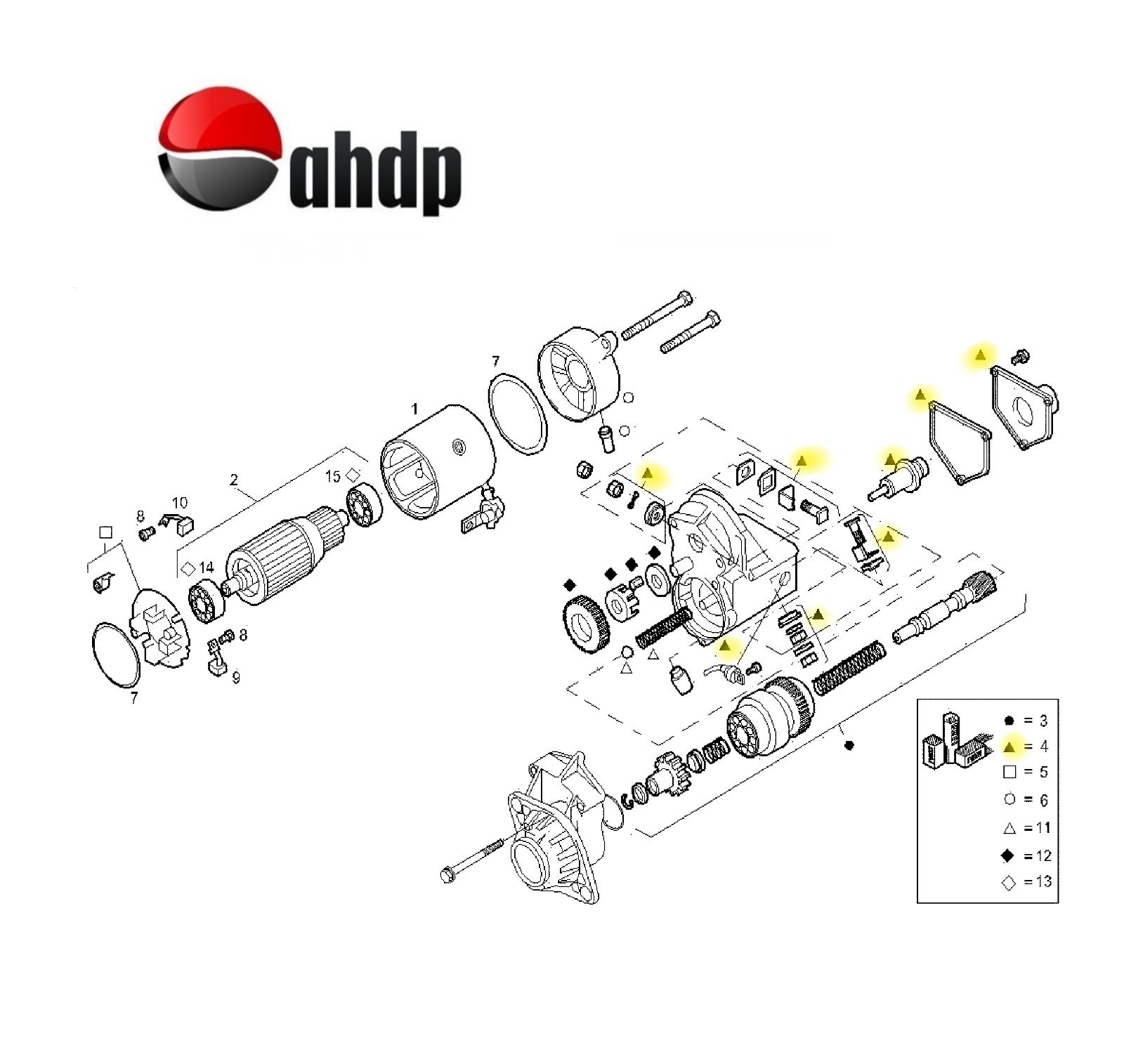REPAIR KIT HOUSING STARTER MOTOR IVECO - IV0242471441