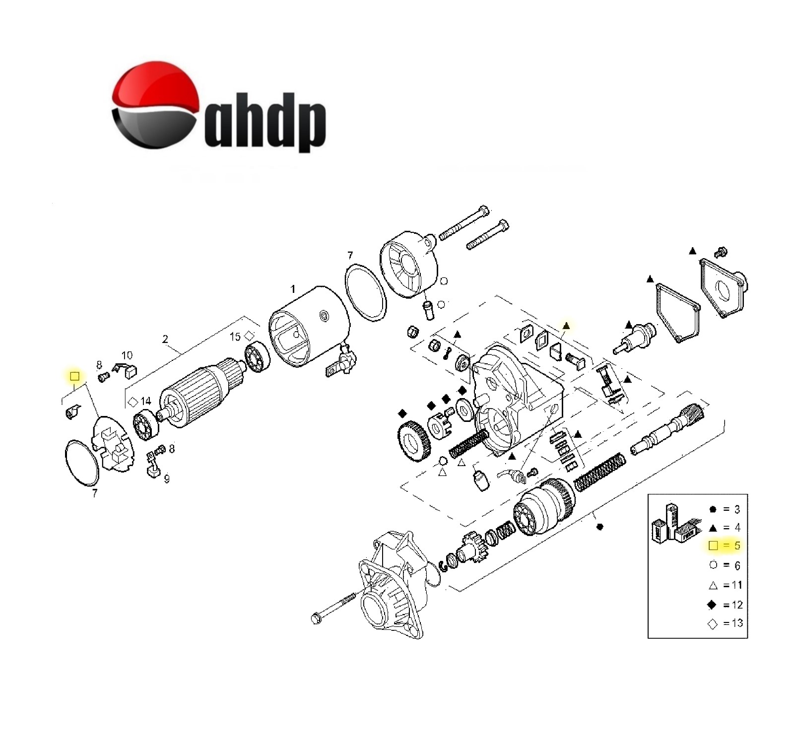REPAIR KIT MOTOR BRUSH HOLDER STARTER MOTOR IVECO - IV0242471442
