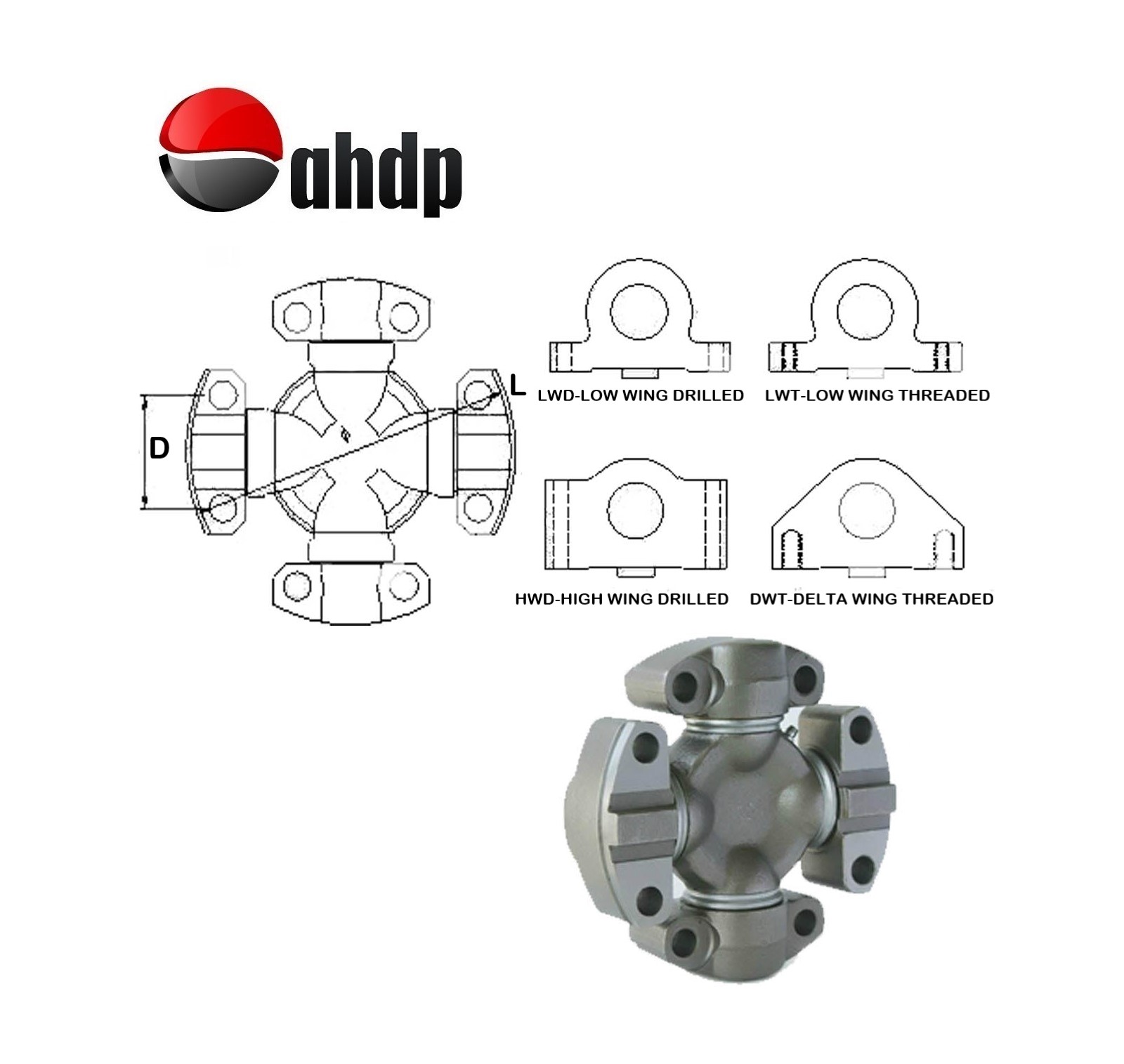 U-JOINT 4 WING TYPE D42.88XL140.46 M/M 6C/2LWT,2LWD - PRE03564