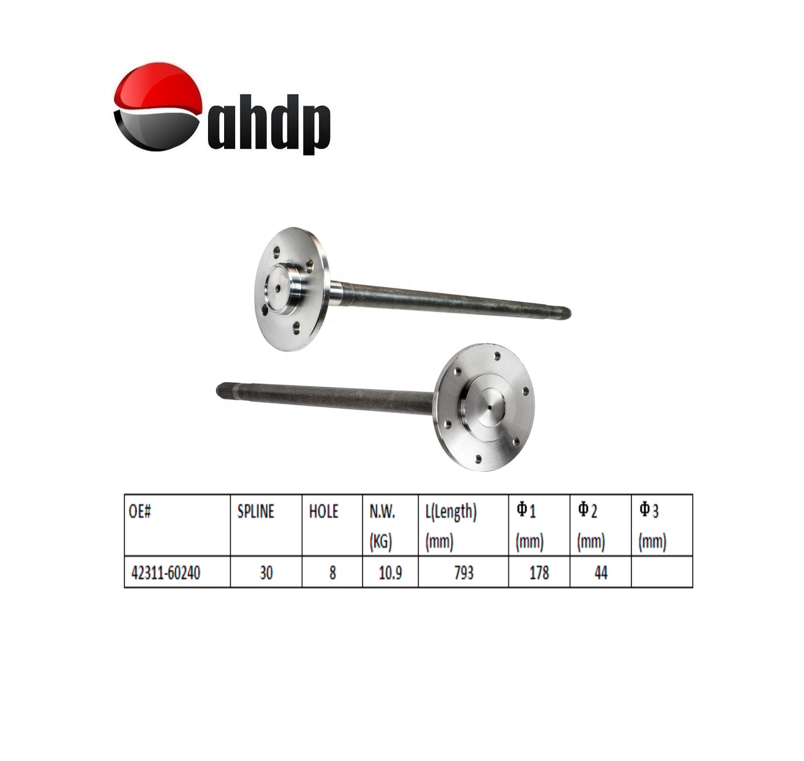 SHAFT REAR AXLE LH & RH TOYOTA AFT - T034231160240