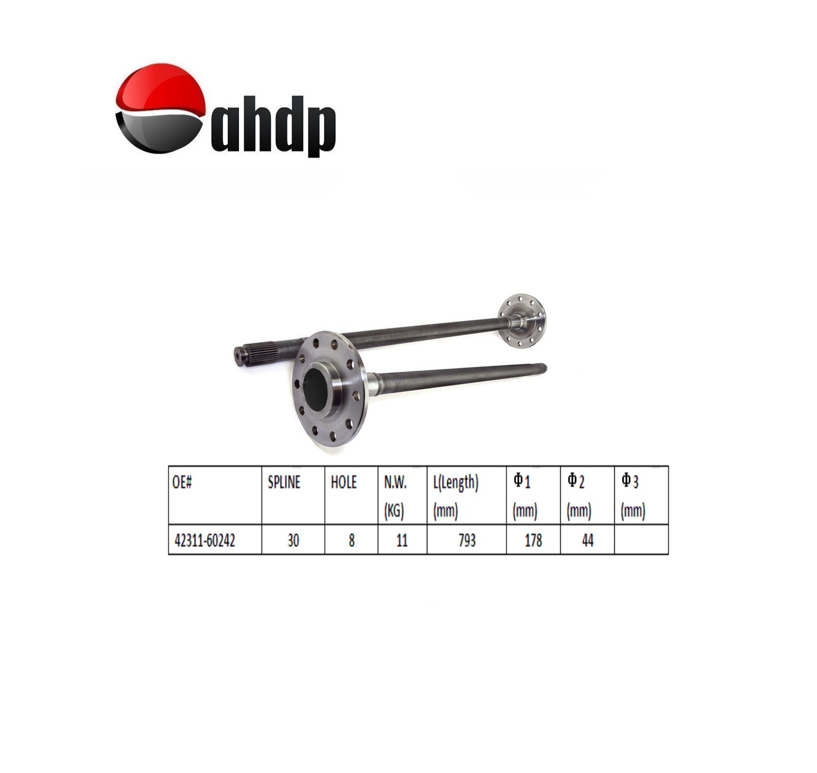 SHAFT REAR AXLE LH & RH TOYOTA AFT - T034231160242