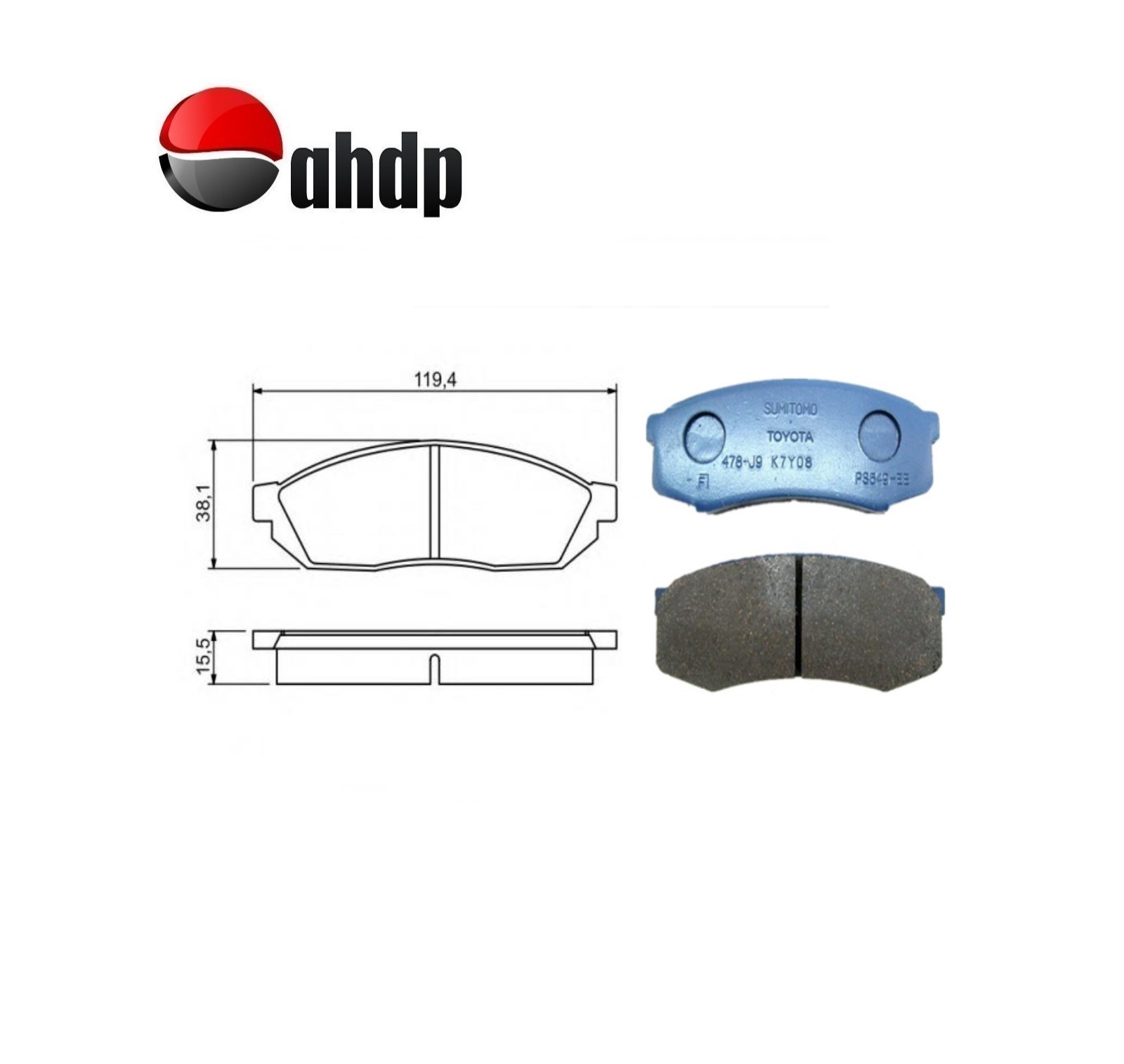 BRAKE PAD SET REAR TOYOTA AFT - T040446660090